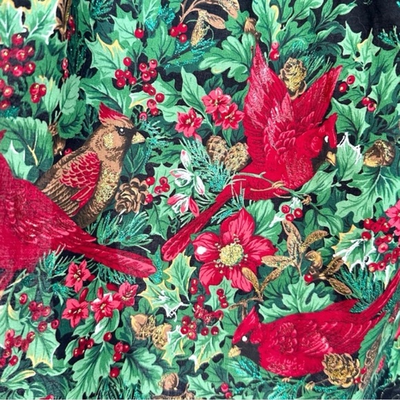 Charming Vintage Christmas Half Apron Cardinal Motif - Picture 2 of 7